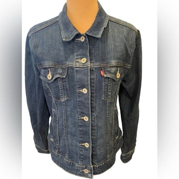 Levi’s Kid's Denim Jean Trucker Jacket Size XL 16 Medium Wash Unisex - Picture 1 of 11